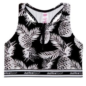 NWT Justice Longline Zip Bikini Top